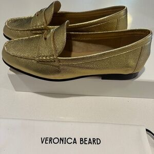 Veronica Beard Penny Metallic Leather Loafer Size: 8 BRAND NEW
